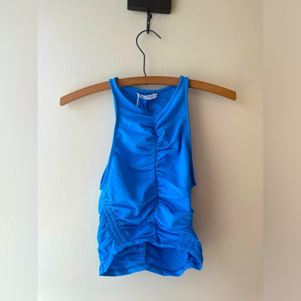 Zara Fitted Crop Top - Brilliant Blue! 🌀